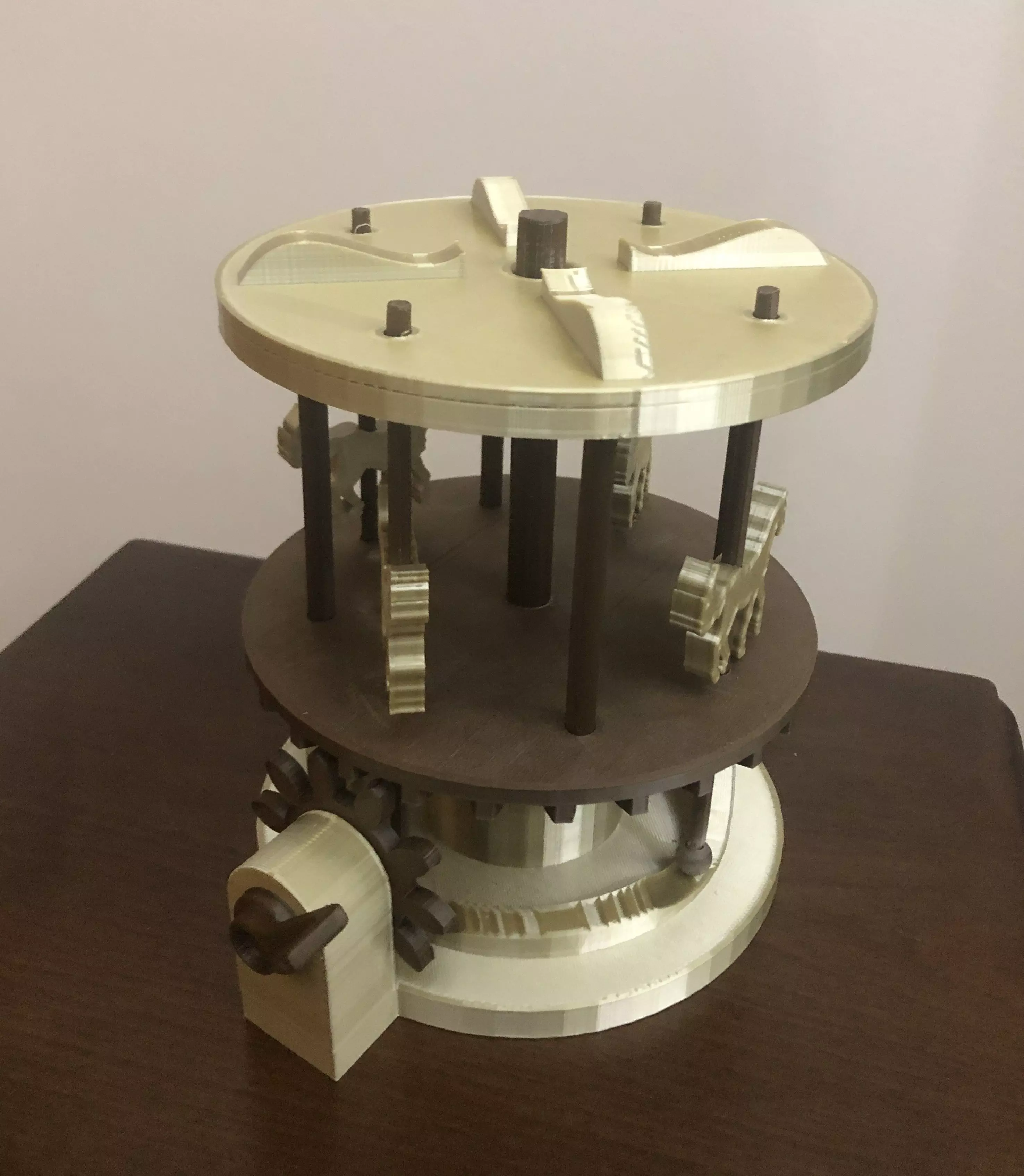 Carousel Mechanical Moving 3D print model_0