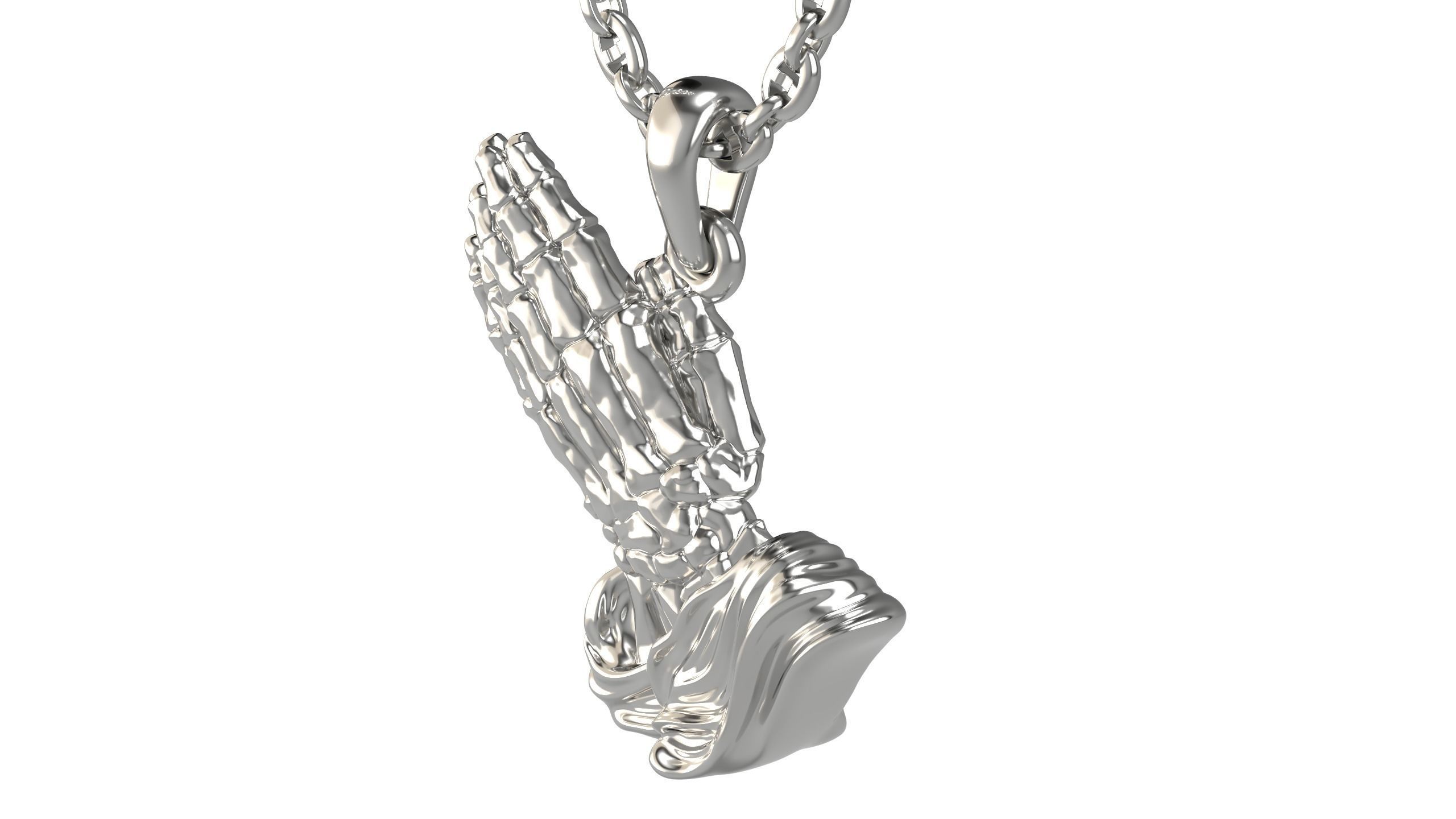 Skeleton praying hands  3D print model_6