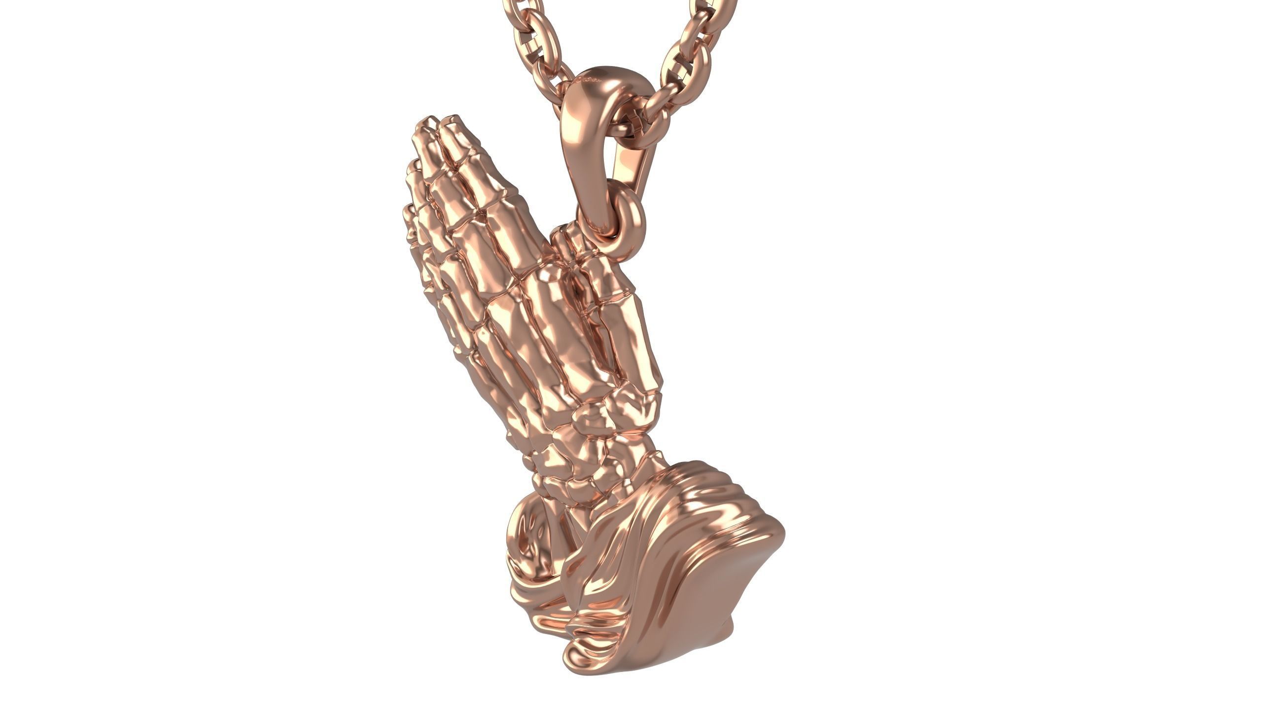 Skeleton praying hands  3D print model_9
