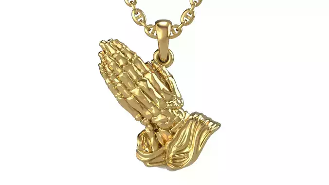 Skeleton praying hands  3D print model