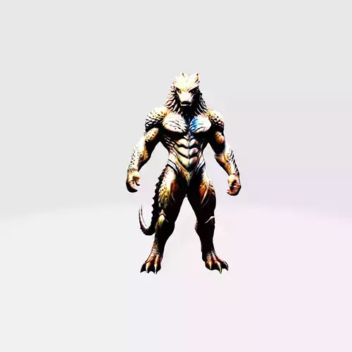 Mystical Humanoid Dragon 3D Model 3D model