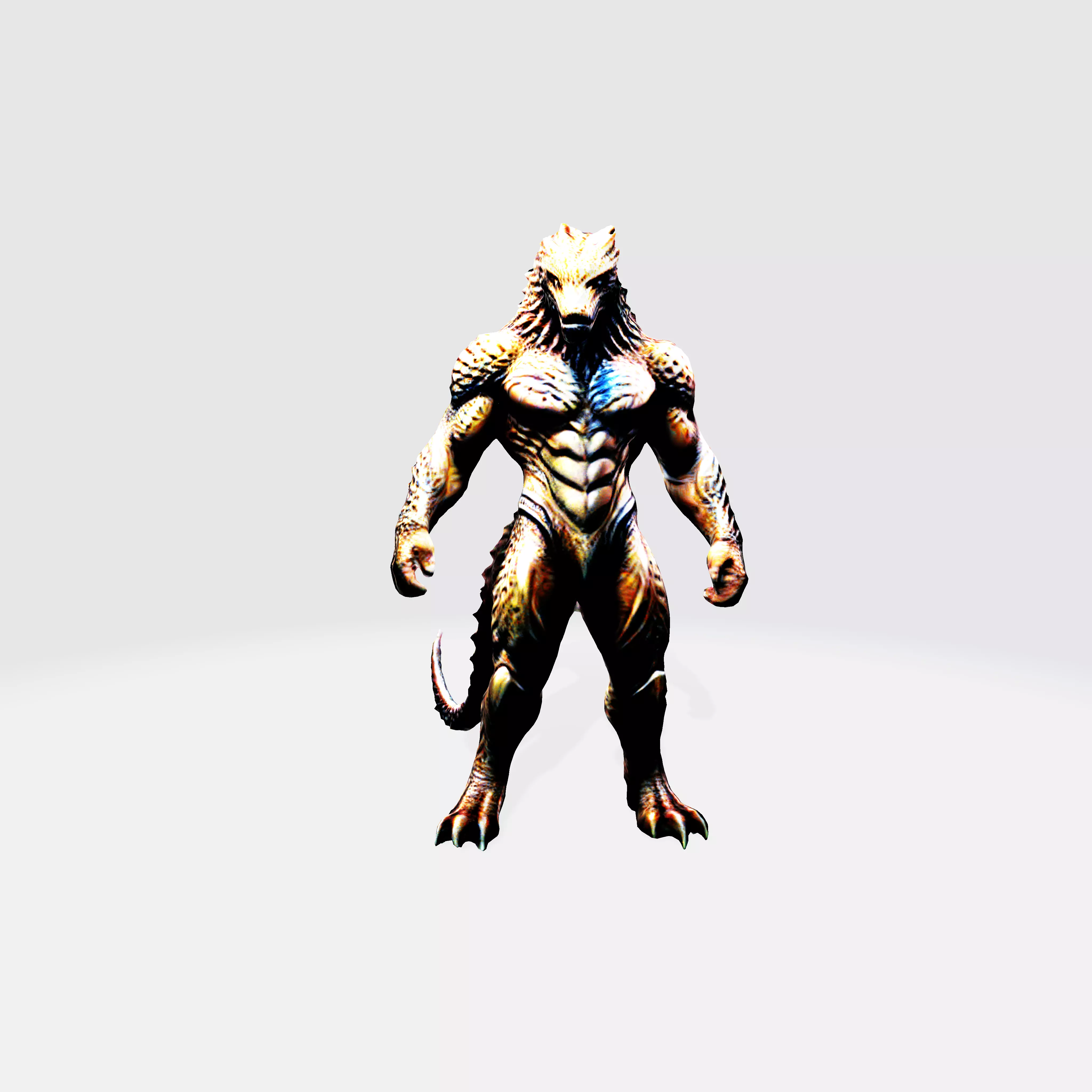 Mystical Humanoid Dragon 3D Model 3D model_0