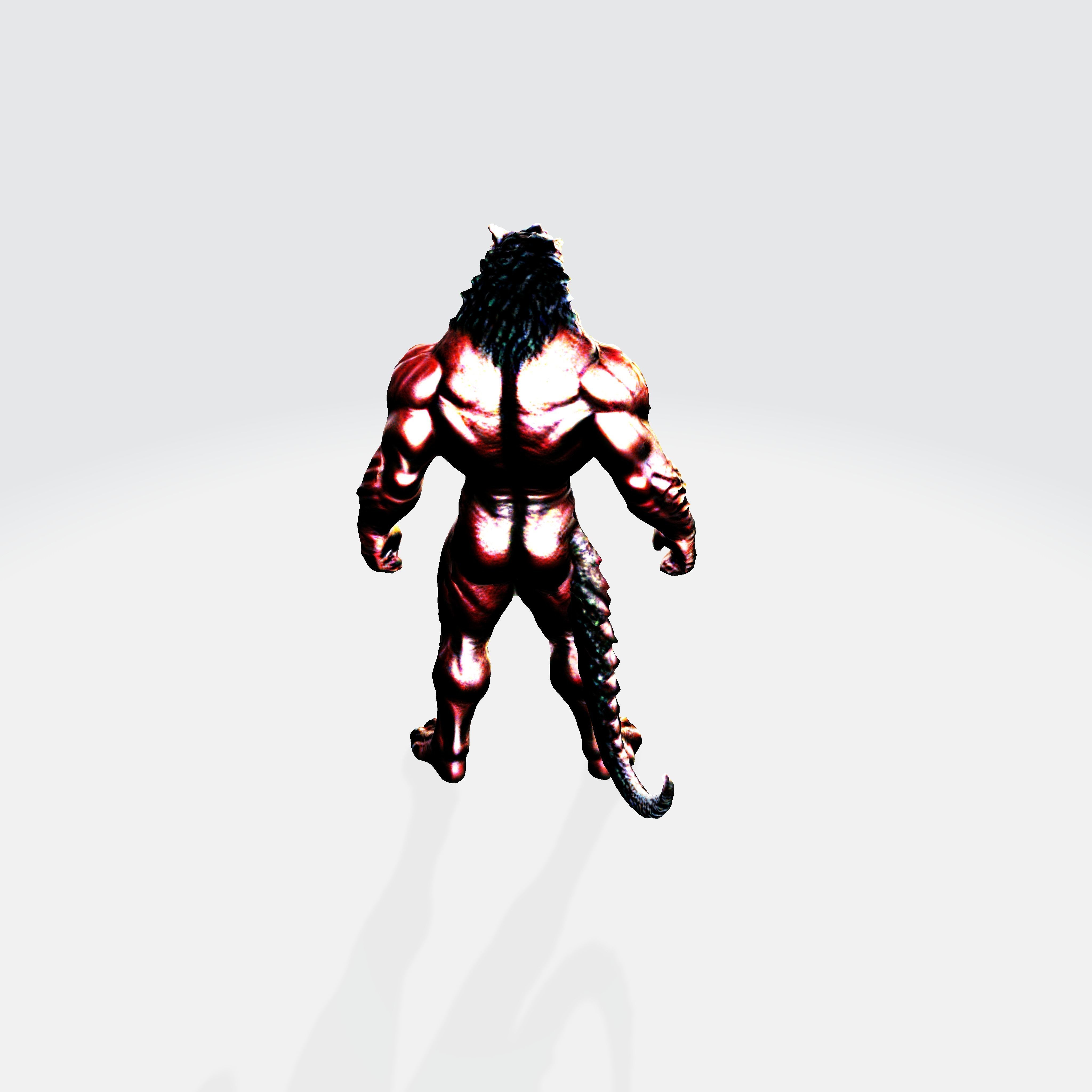 Mystical Humanoid Dragon 3D Model 3D model_3