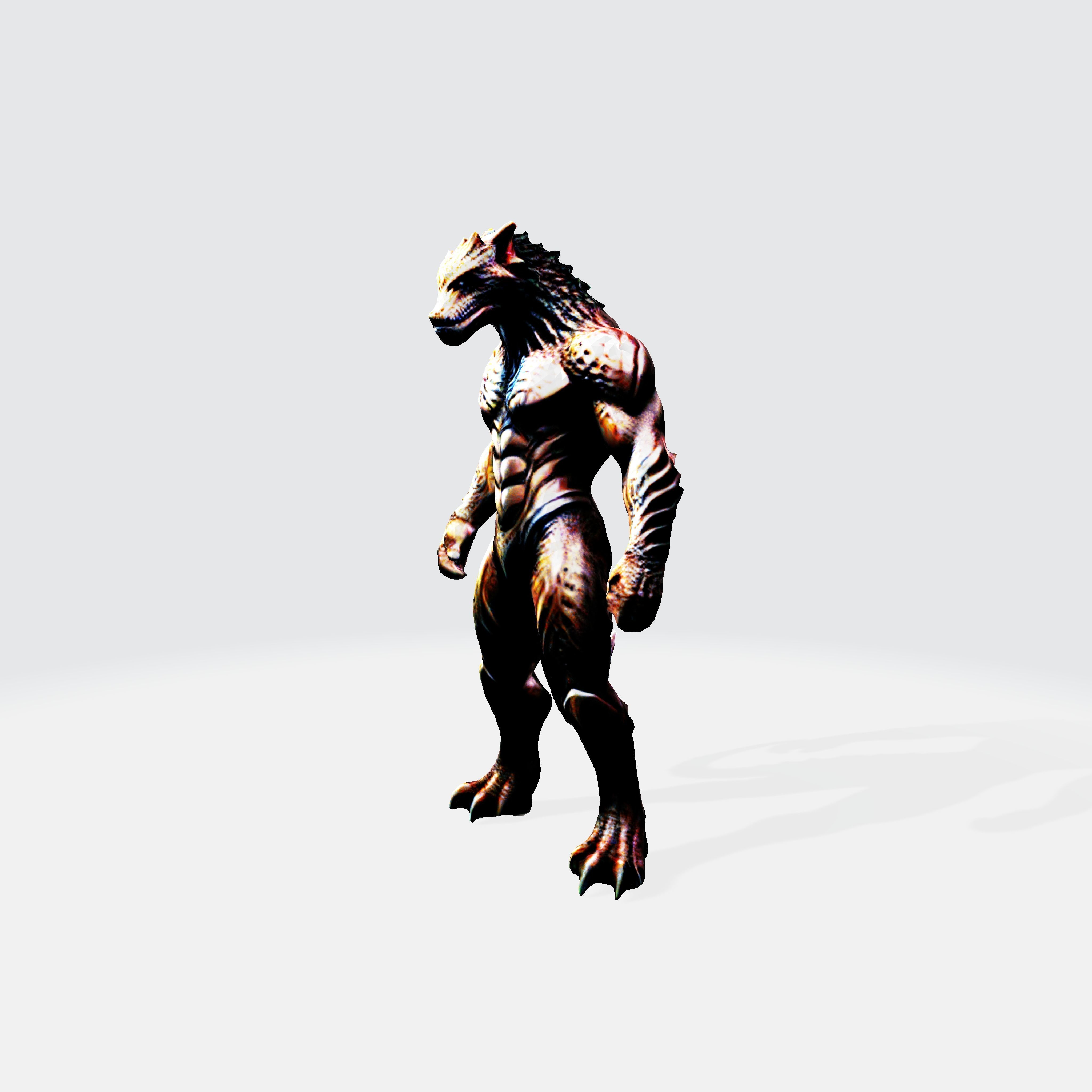 Mystical Humanoid Dragon 3D Model 3D model_2