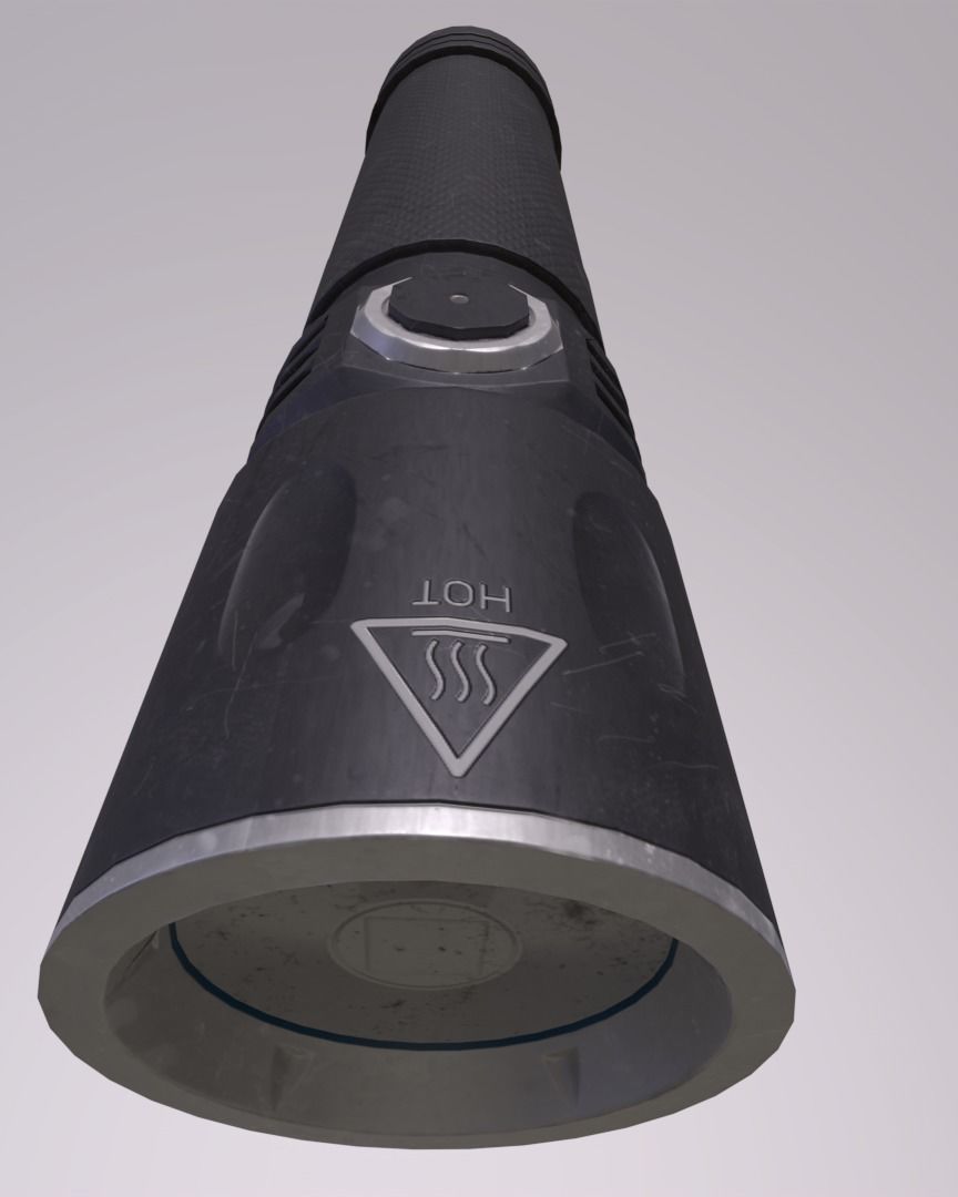 Modern flashlight PBR Low-poly 3D model_4