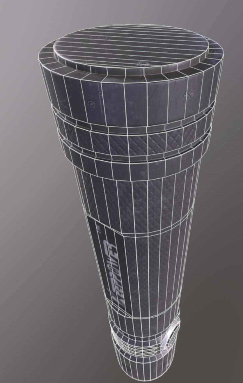 Modern flashlight PBR Low-poly 3D model_12