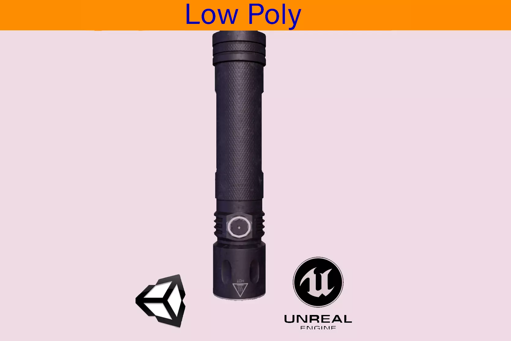 Modern flashlight PBR Low-poly 3D model_0
