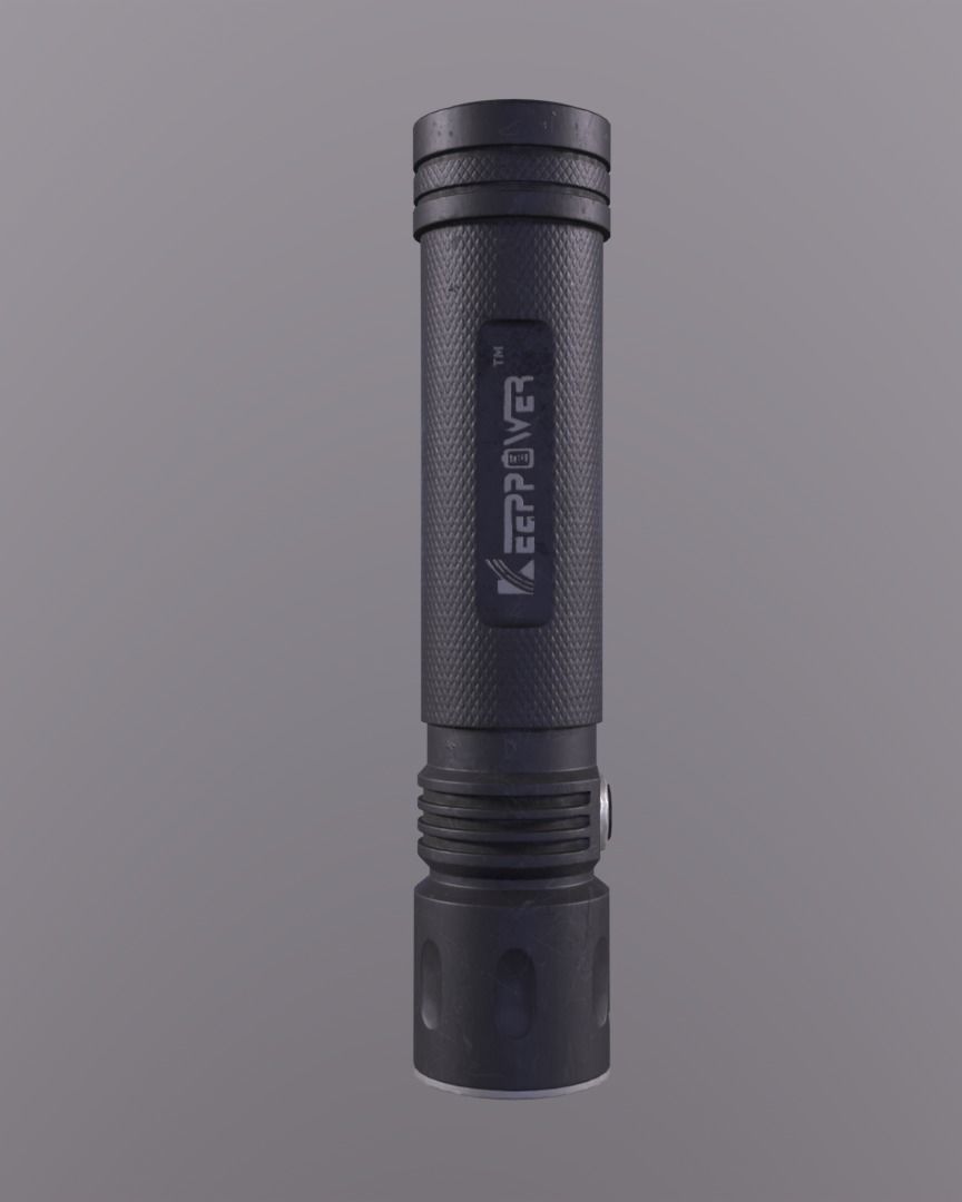 Modern flashlight PBR Low-poly 3D model_3