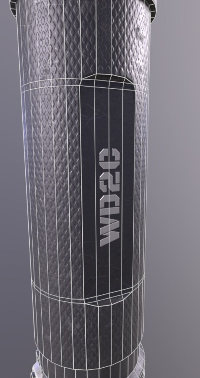 Modern flashlight PBR Low-poly 3D model_11