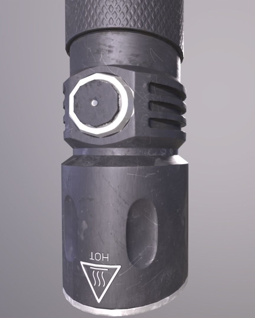 Modern flashlight PBR Low-poly 3D model_5