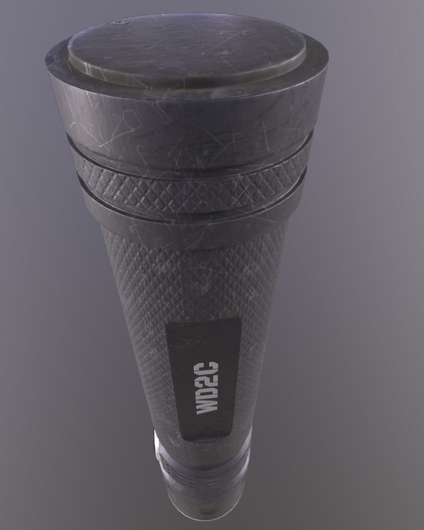 Modern flashlight PBR Low-poly 3D model_7