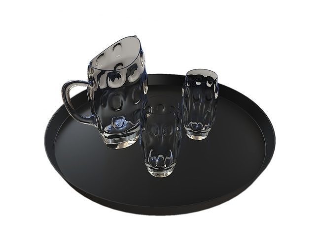 pitcher and glass 02 3D model