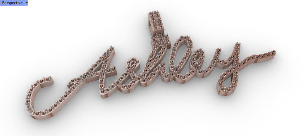 CURSIVE ASHLEY DIAMOND NAME PENDANT JEWELRY 3D print model_3