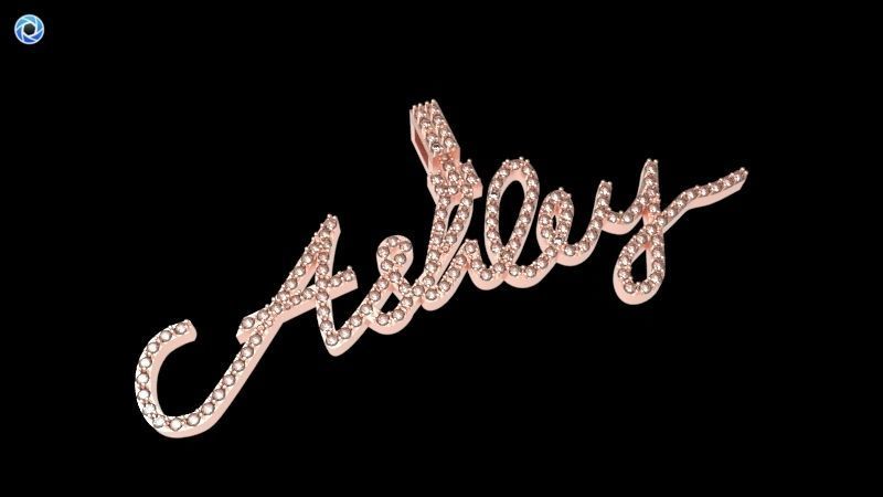CURSIVE ASHLEY DIAMOND NAME PENDANT JEWELRY 3D print model_18