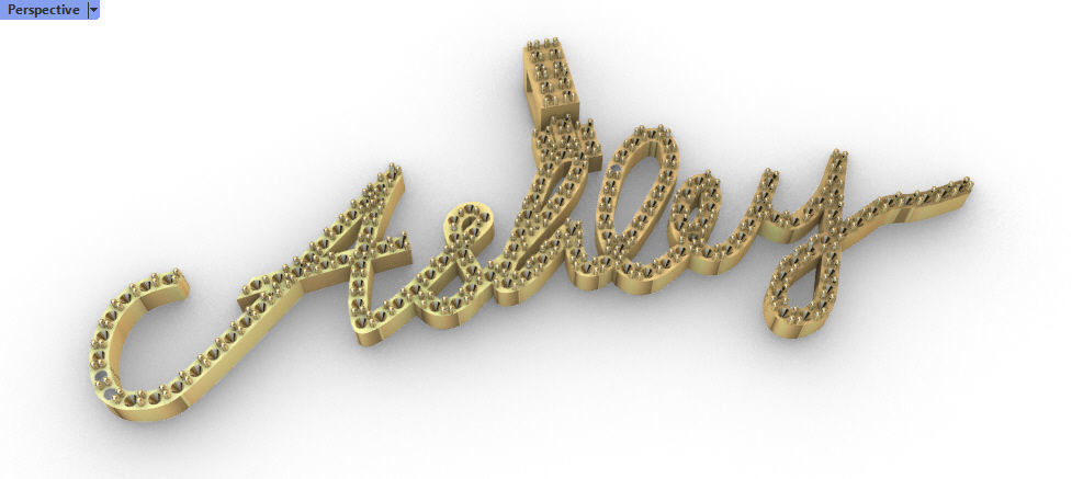 CURSIVE ASHLEY DIAMOND NAME PENDANT JEWELRY 3D print model_8