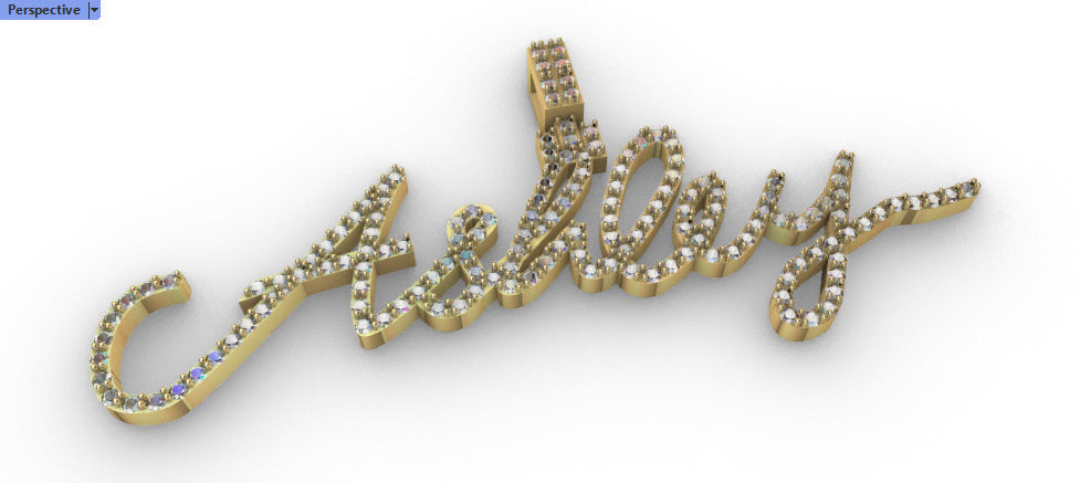 CURSIVE ASHLEY DIAMOND NAME PENDANT JEWELRY 3D print model_26