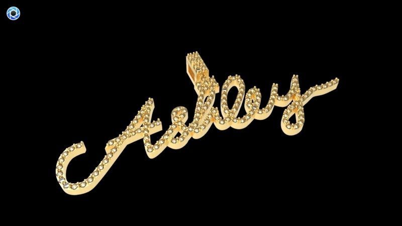 CURSIVE ASHLEY DIAMOND NAME PENDANT JEWELRY 3D print model_4