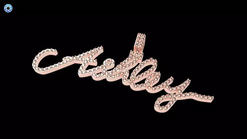 CURSIVE ASHLEY DIAMOND NAME PENDANT JEWELRY 3D print model_0