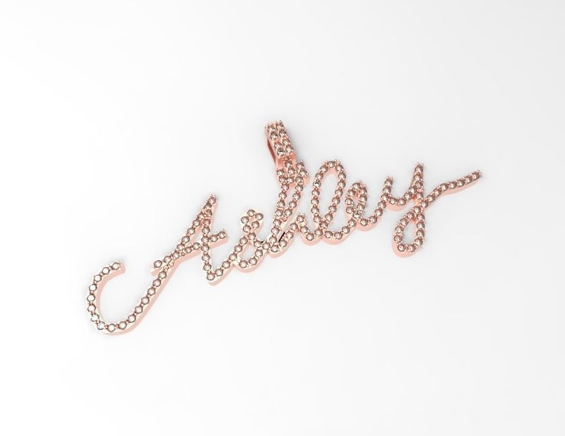 CURSIVE ASHLEY DIAMOND NAME PENDANT JEWELRY 3D print model_16