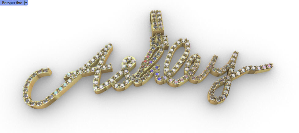 CURSIVE ASHLEY DIAMOND NAME PENDANT JEWELRY 3D print model_25