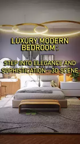  Luxury Modern Bedroom - Blender 3D Scene 