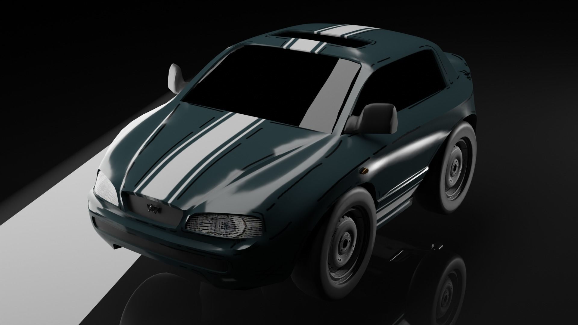 Cartoon toy vehicles Low-poly 3D model_2