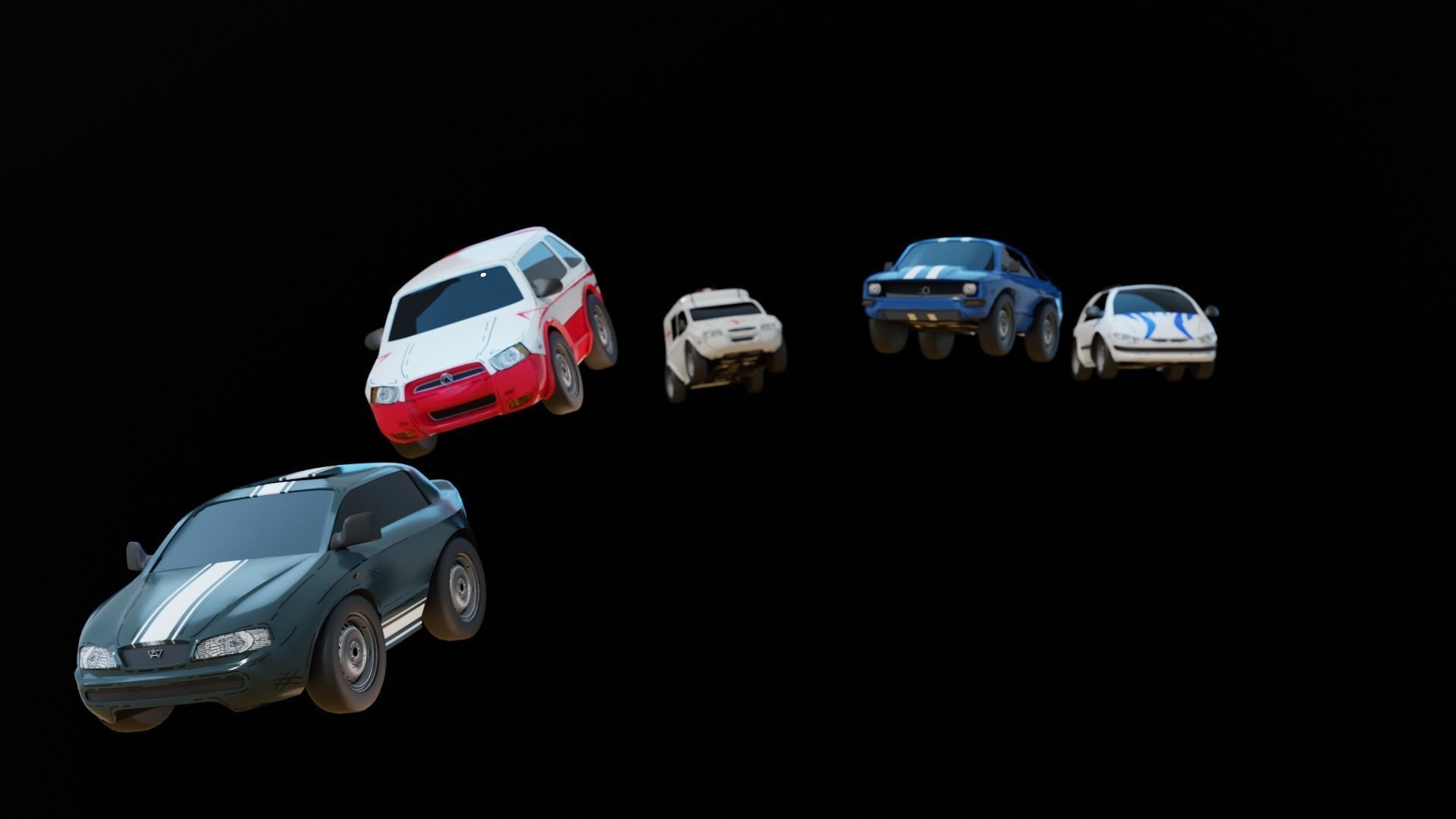 Cartoon toy vehicles Low-poly 3D model_22