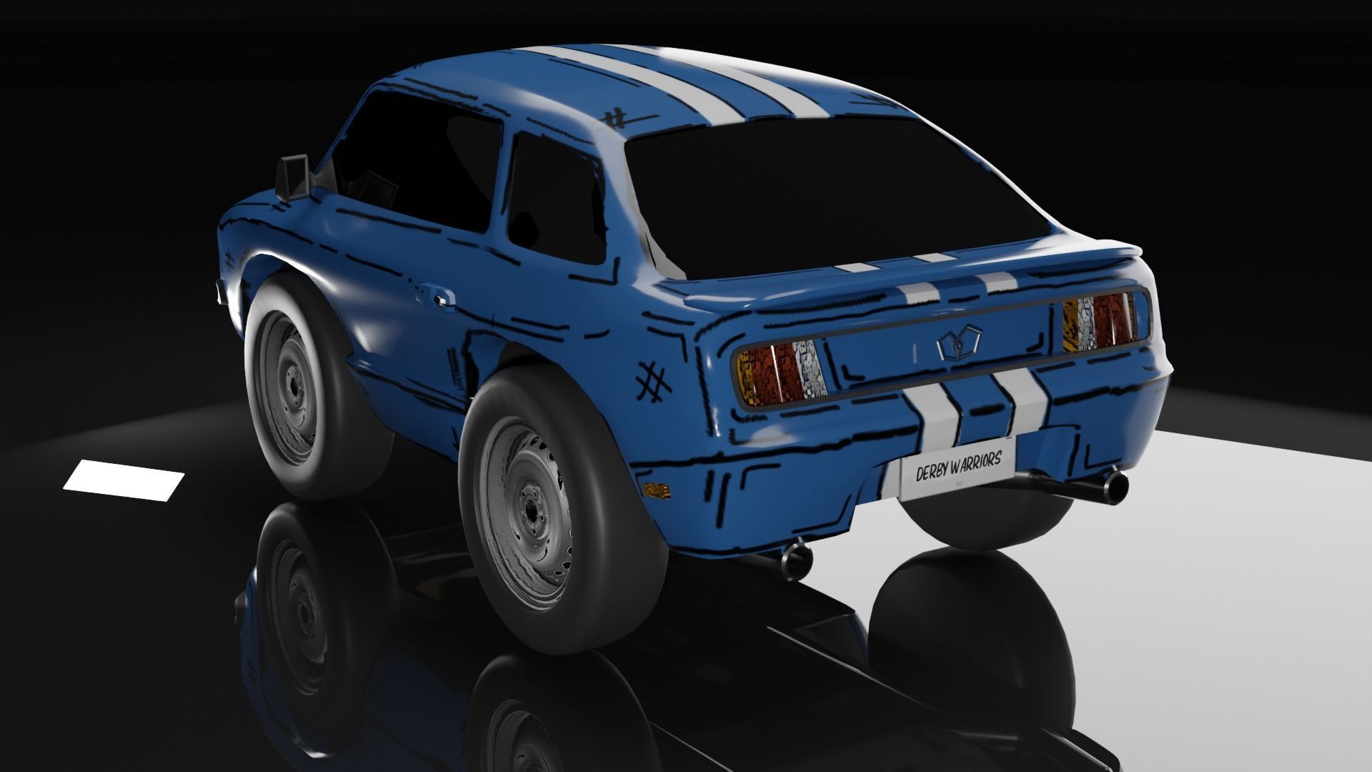 Cartoon toy vehicles Low-poly 3D model_7