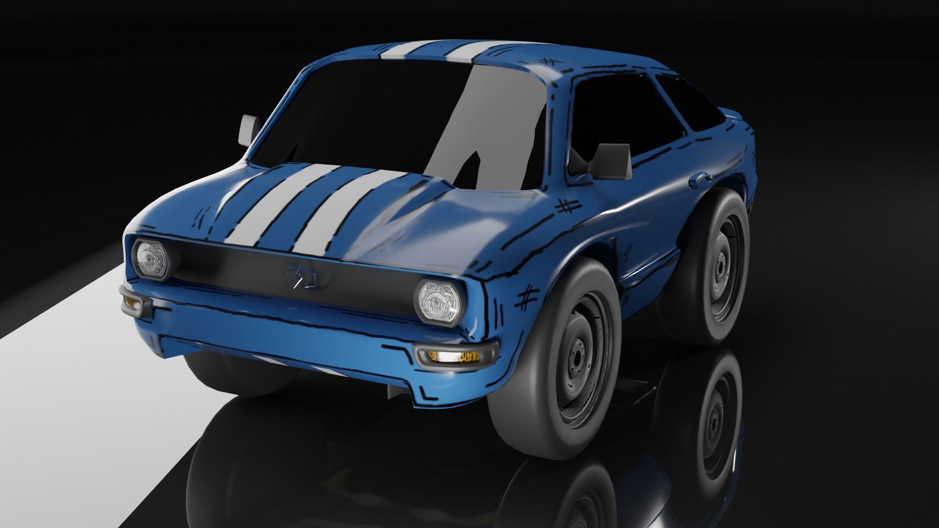 Cartoon toy vehicles Low-poly 3D model_6