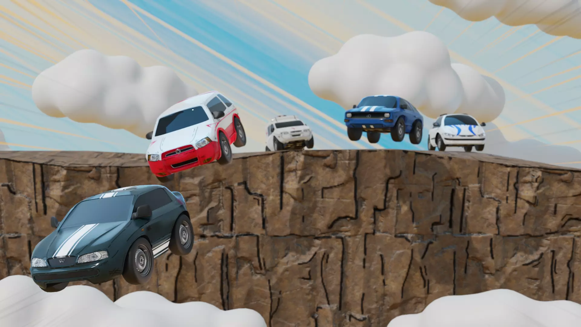 Cartoon toy vehicles Low-poly 3D model_0