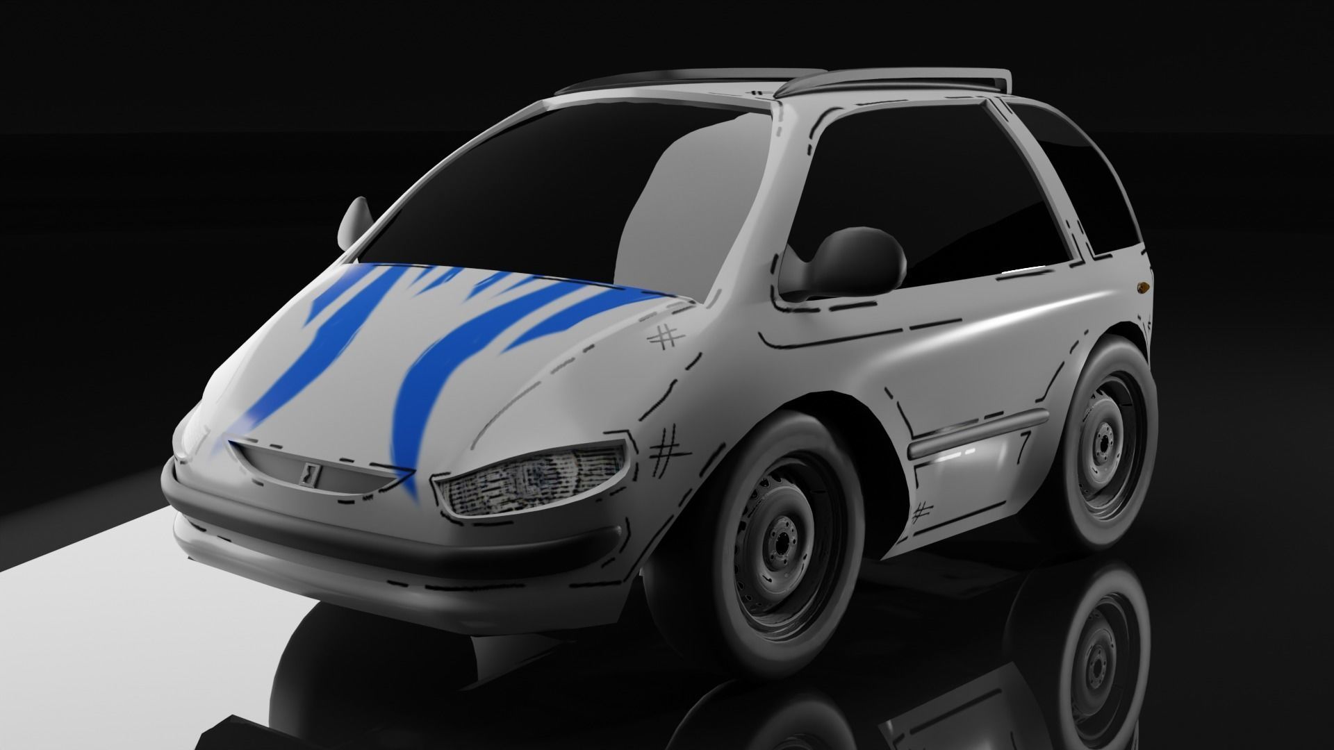 Cartoon toy vehicles Low-poly 3D model_4