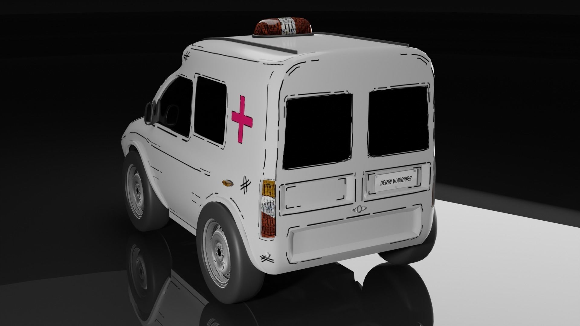 Cartoon toy vehicles Low-poly 3D model_11