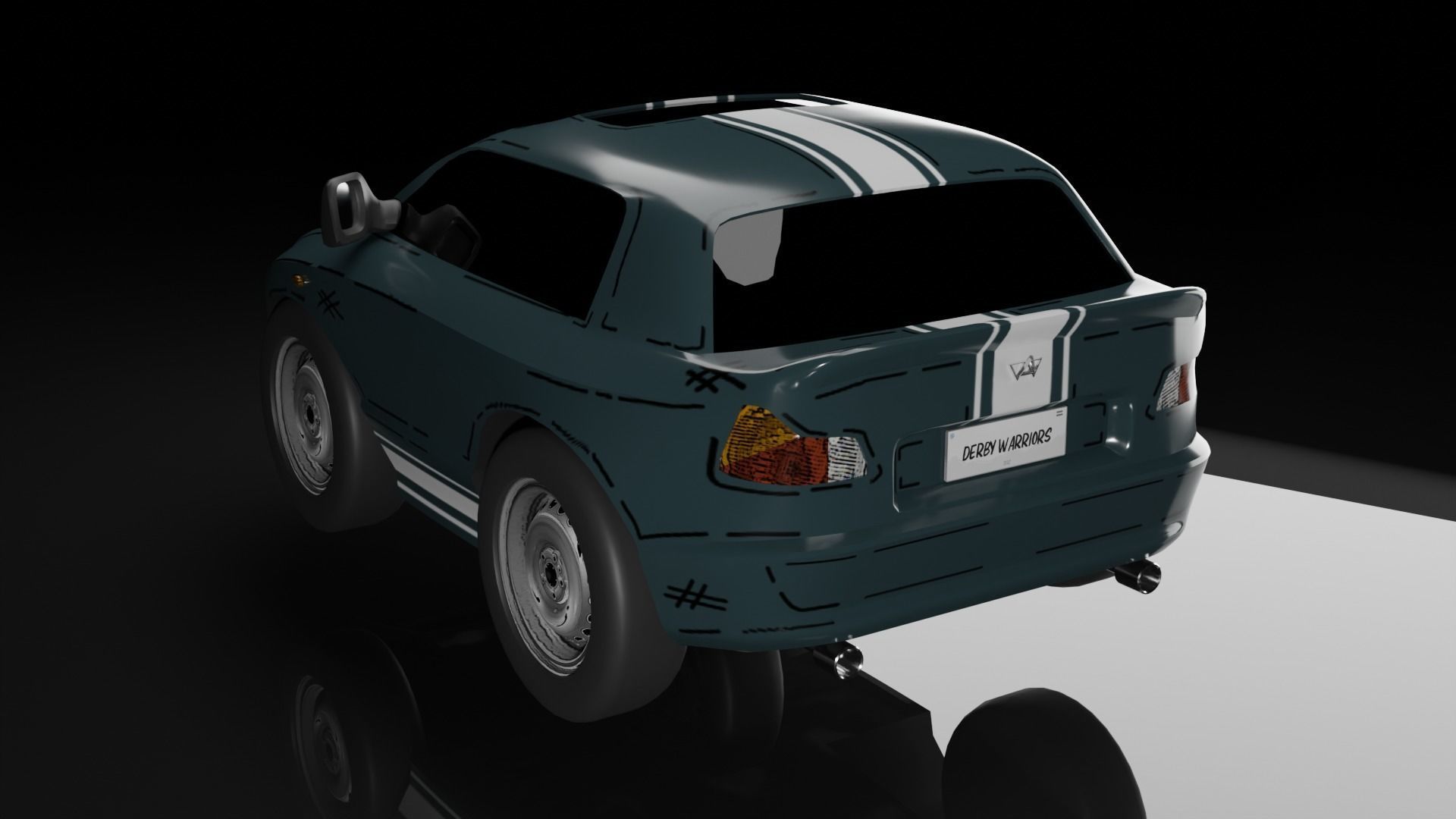 Cartoon toy vehicles Low-poly 3D model_3