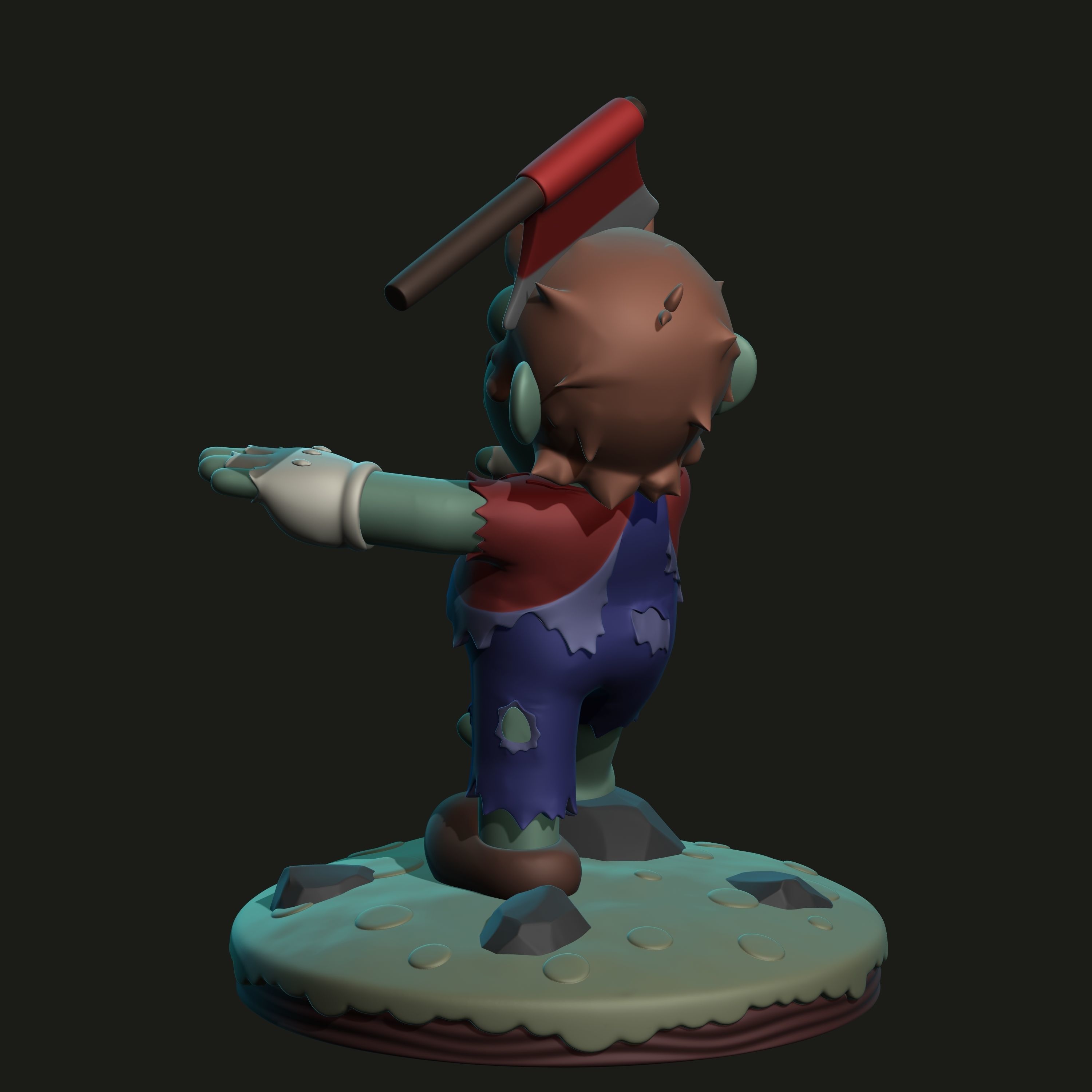 Mario Bros - Mario Zombie 3D print model_5