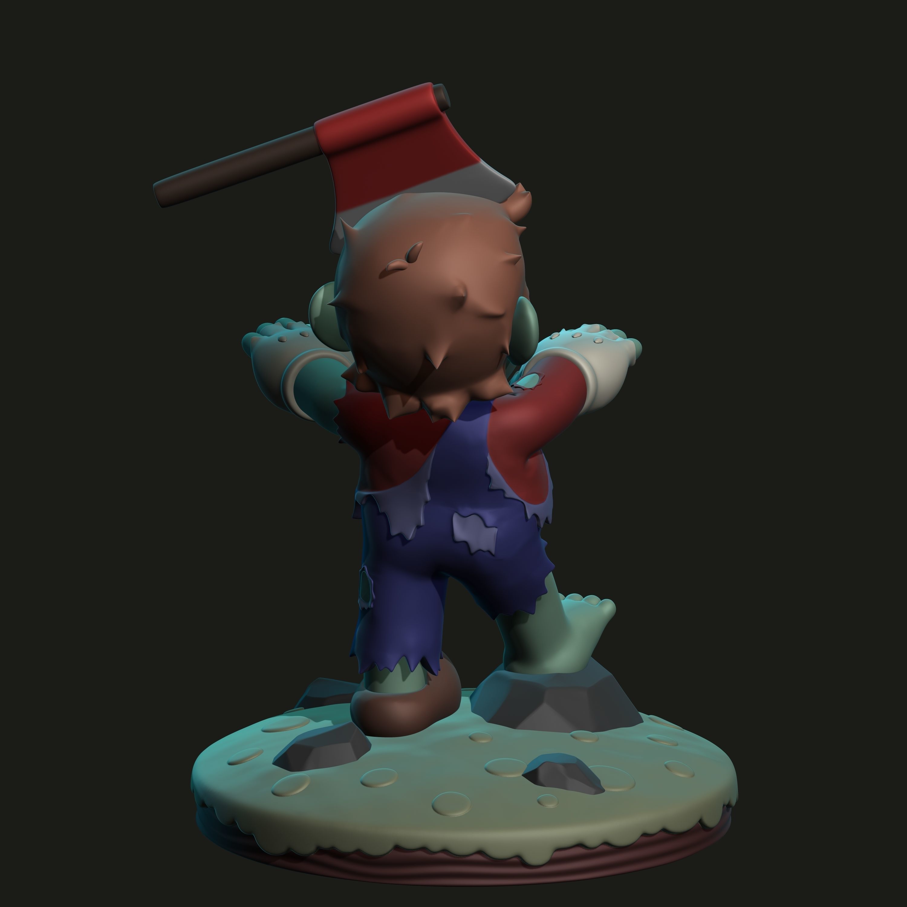 Mario Bros - Mario Zombie 3D print model_4