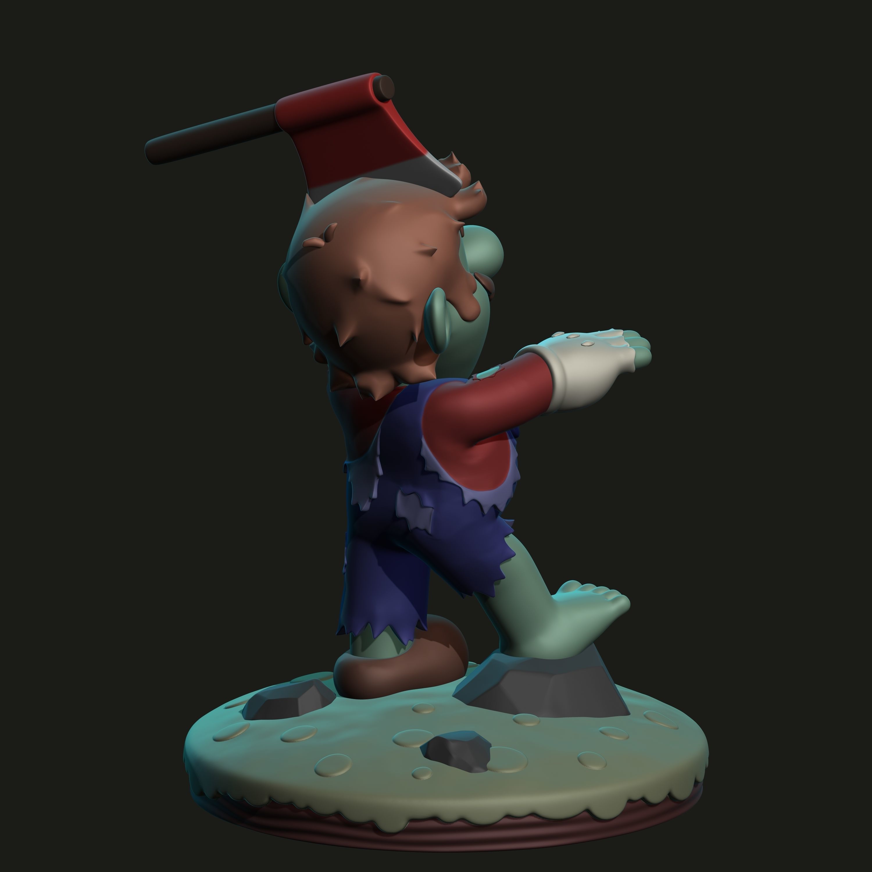 Mario Bros - Mario Zombie 3D print model_3