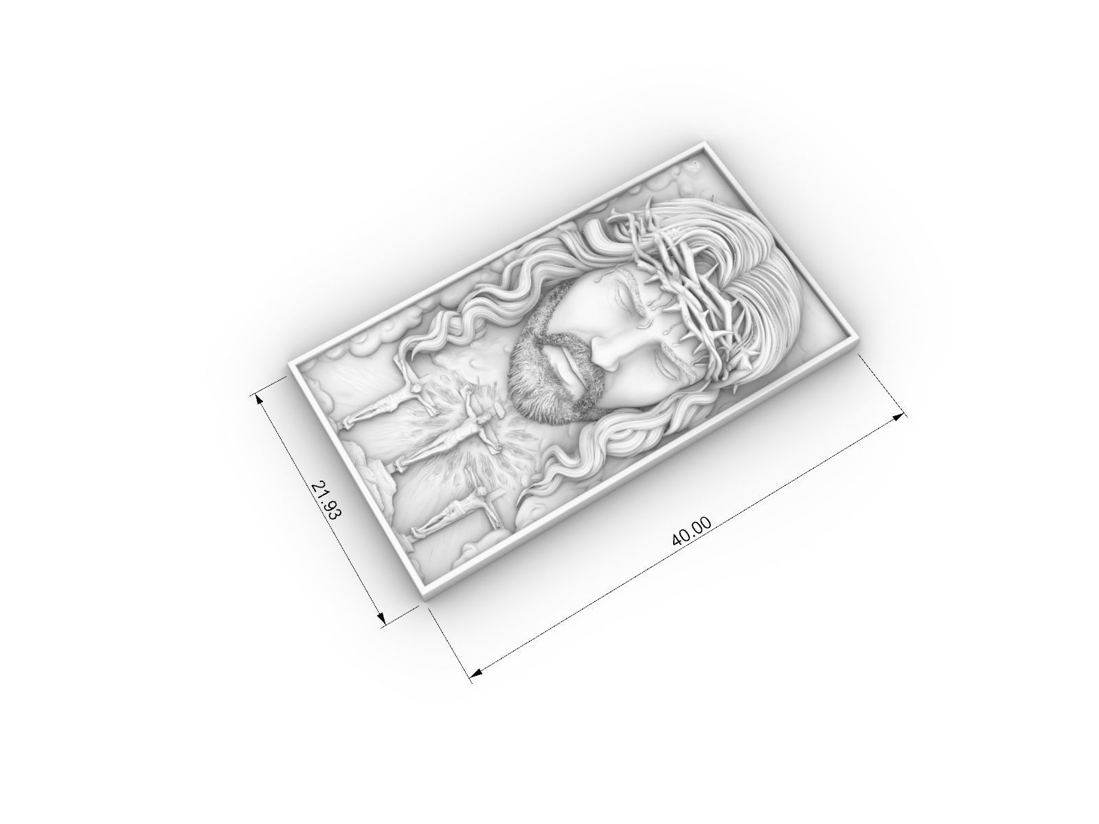 Crucified Jesus Pendant Bas-Relief 3D print model_8