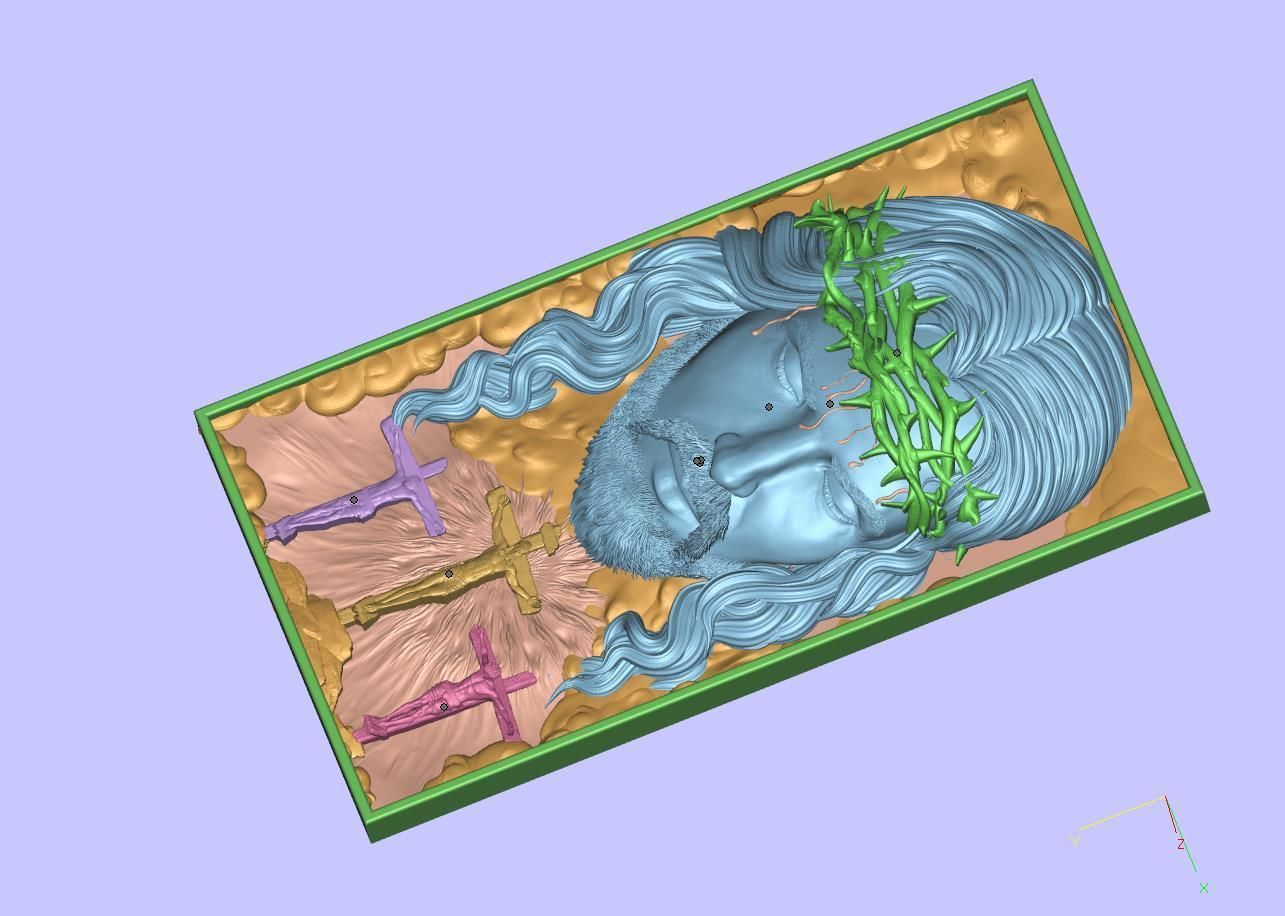 Crucified Jesus Pendant Bas-Relief 3D print model_6