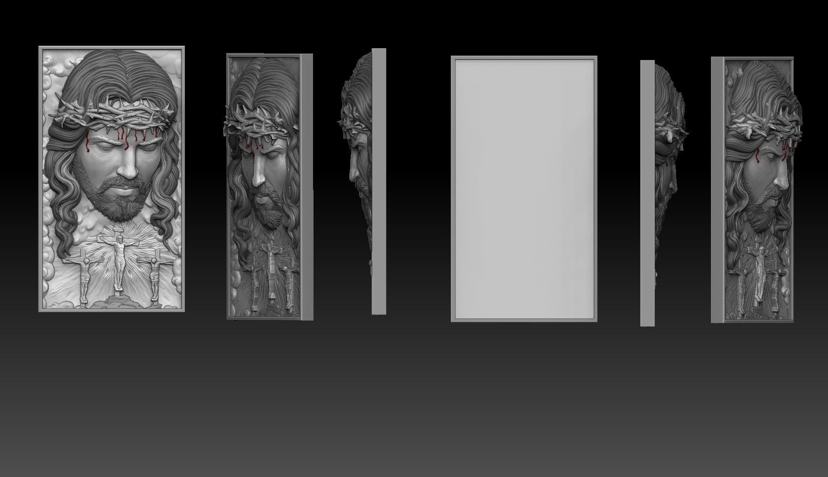 Crucified Jesus Pendant Bas-Relief 3D print model_4