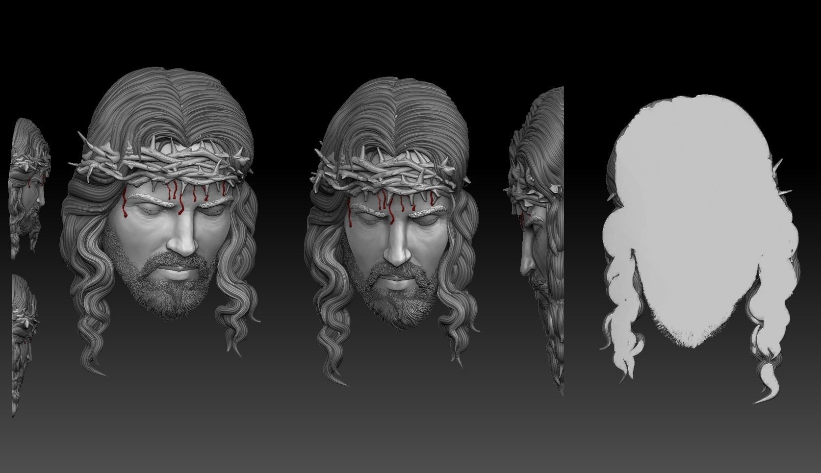 Crucified Jesus Pendant Bas-Relief 3D print model_3