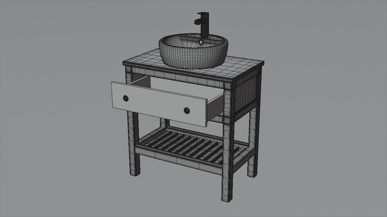 Sink cabinet 3D model_8