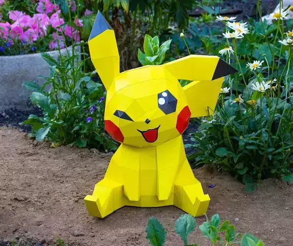 Paper Model Pikachu Pepakura PDF SVG Cricut 3D model