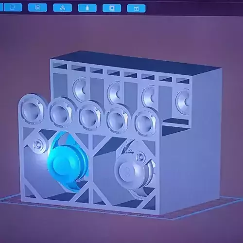 Caixa trio som automotivo