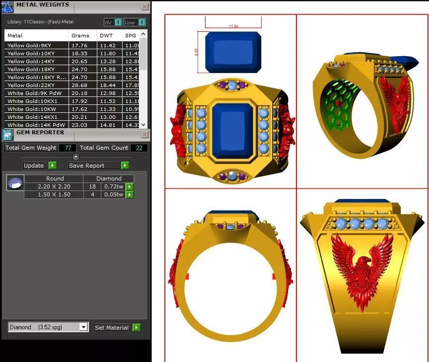 RING MAN-Eagle ring 3D print model_0
