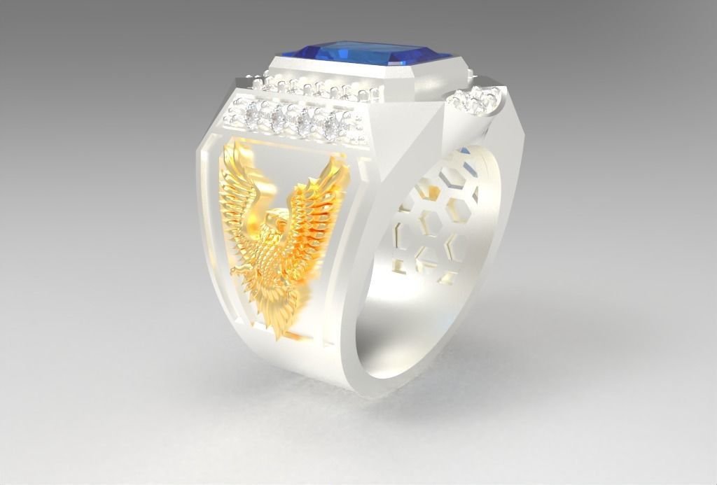 RING MAN-Eagle ring 3D print model_1