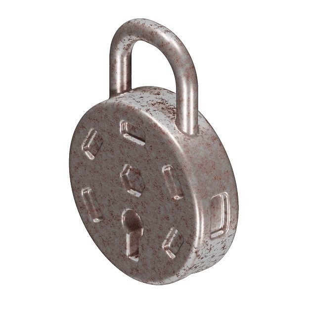 Rusty Lock 3D model_1