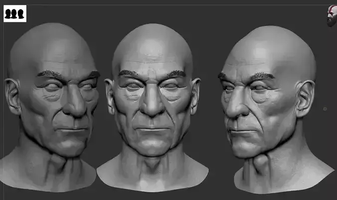 Patrick Stewart head sculpt 