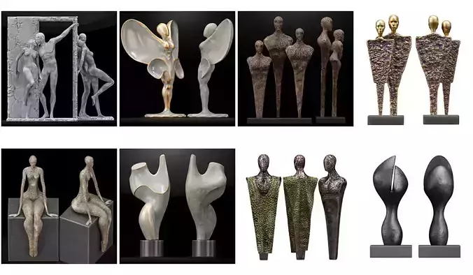 8 Different SETS of Sculpture SET VOL78 3D Model Collection