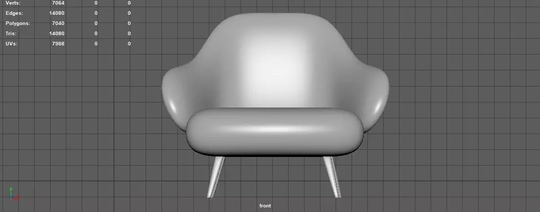 Simple modern chair  3D model_0
