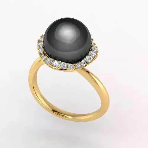 four-petal flower pearl ring